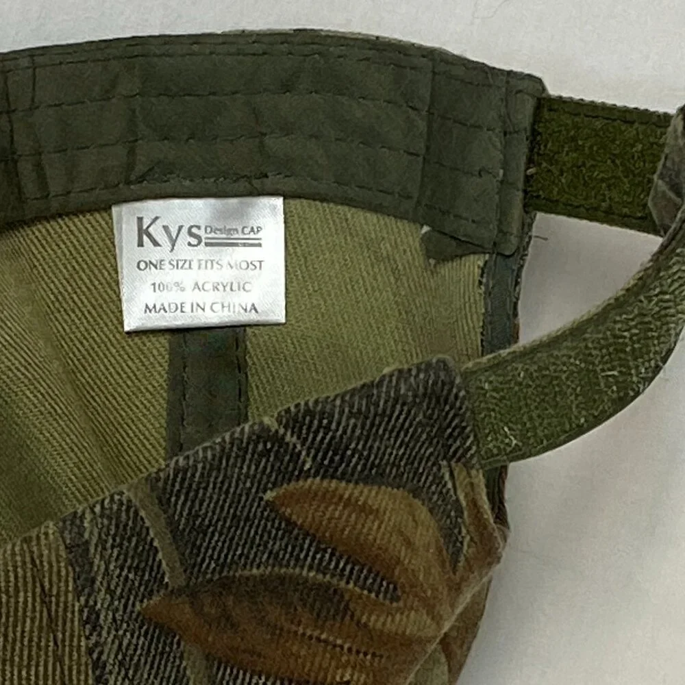 KYS Design Get Reel Embroider Fishing Cap Camouflage Leaf Pattern Baseball Hat